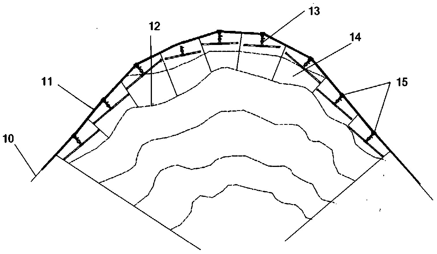 Surface runoff uniform arrangement device and arrangement application method for complicated small catchment areas