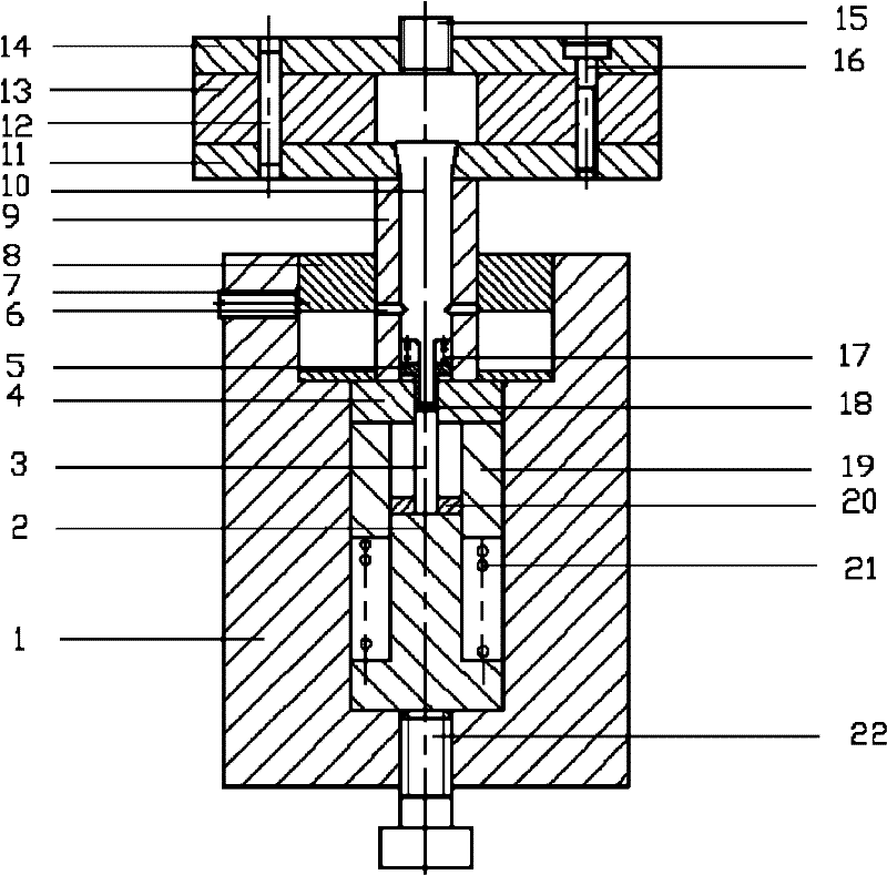 Backward extrusion forming device for miniature precision part