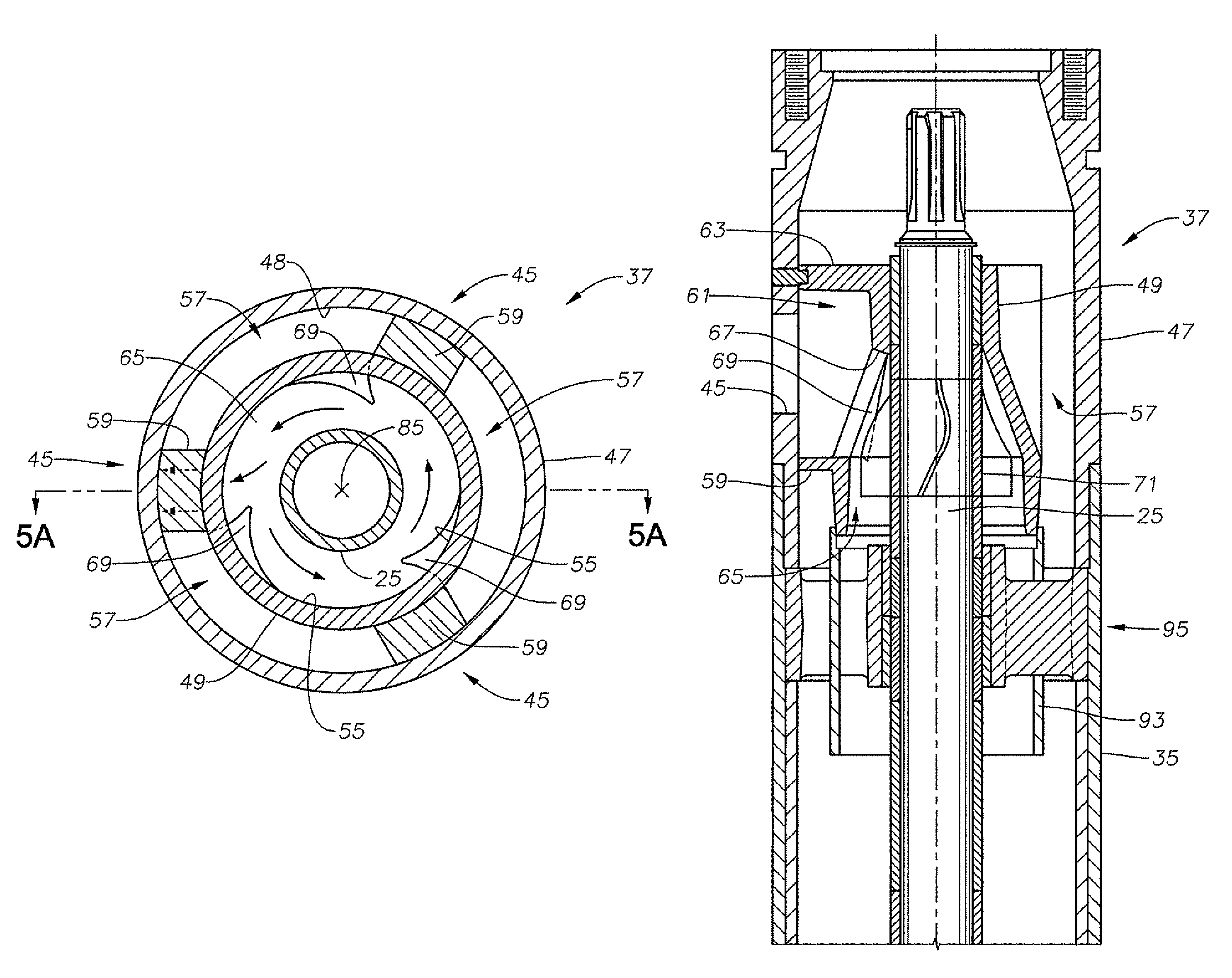 Gas separator with improved flow path efficiency