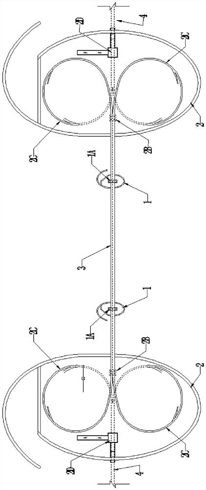 A bridge-tunnel transition structure between a suspension tunnel and a deep-water suspension bridge