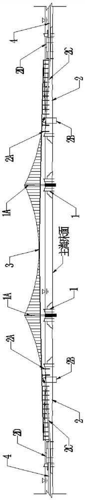 A bridge-tunnel transition structure between a suspension tunnel and a deep-water suspension bridge