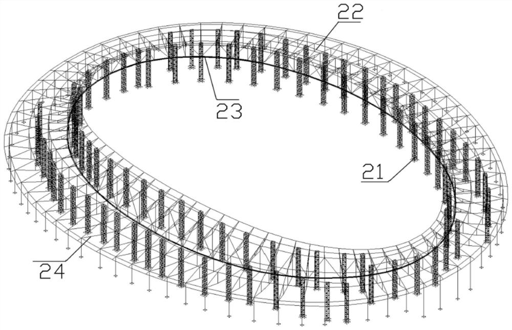 An integrated construction method and equipment for a cable-supported grid structure cable system traction and tension