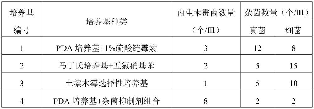 A special medium for isolating endophytic Trichoderma fungus and its preparation method and application