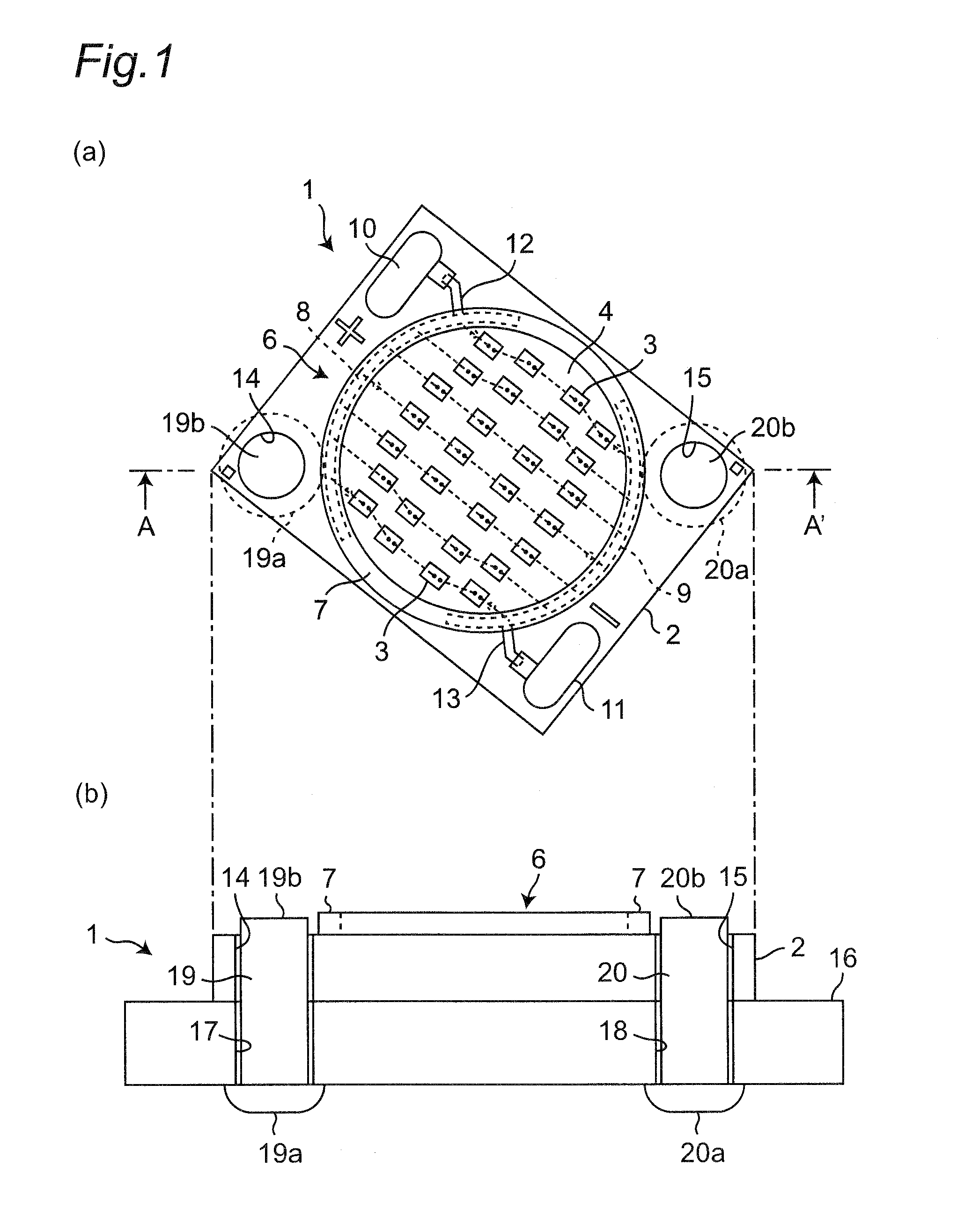 Light-emitting apparatus and structure for attaching light-emitting apparatus to heat sink