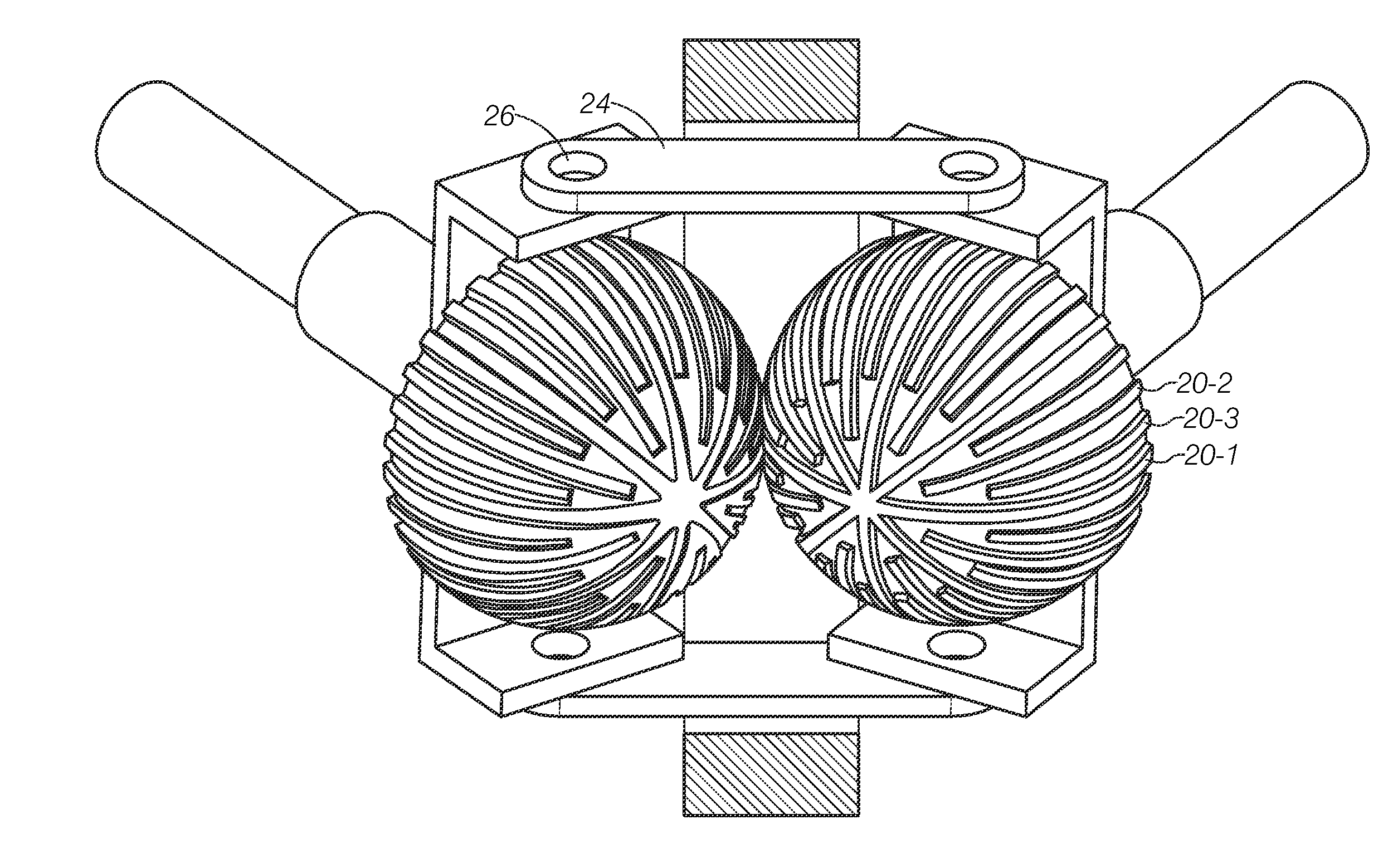 Gear configuration operable in various angles