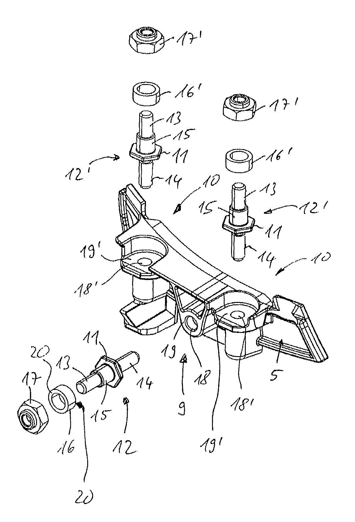 Adjusting device for headlights