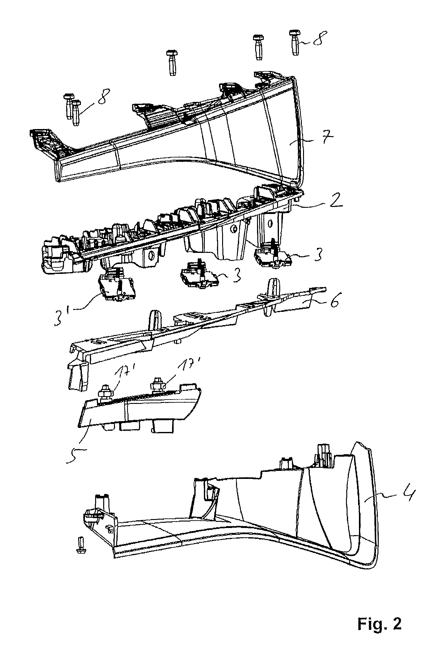 Adjusting device for headlights