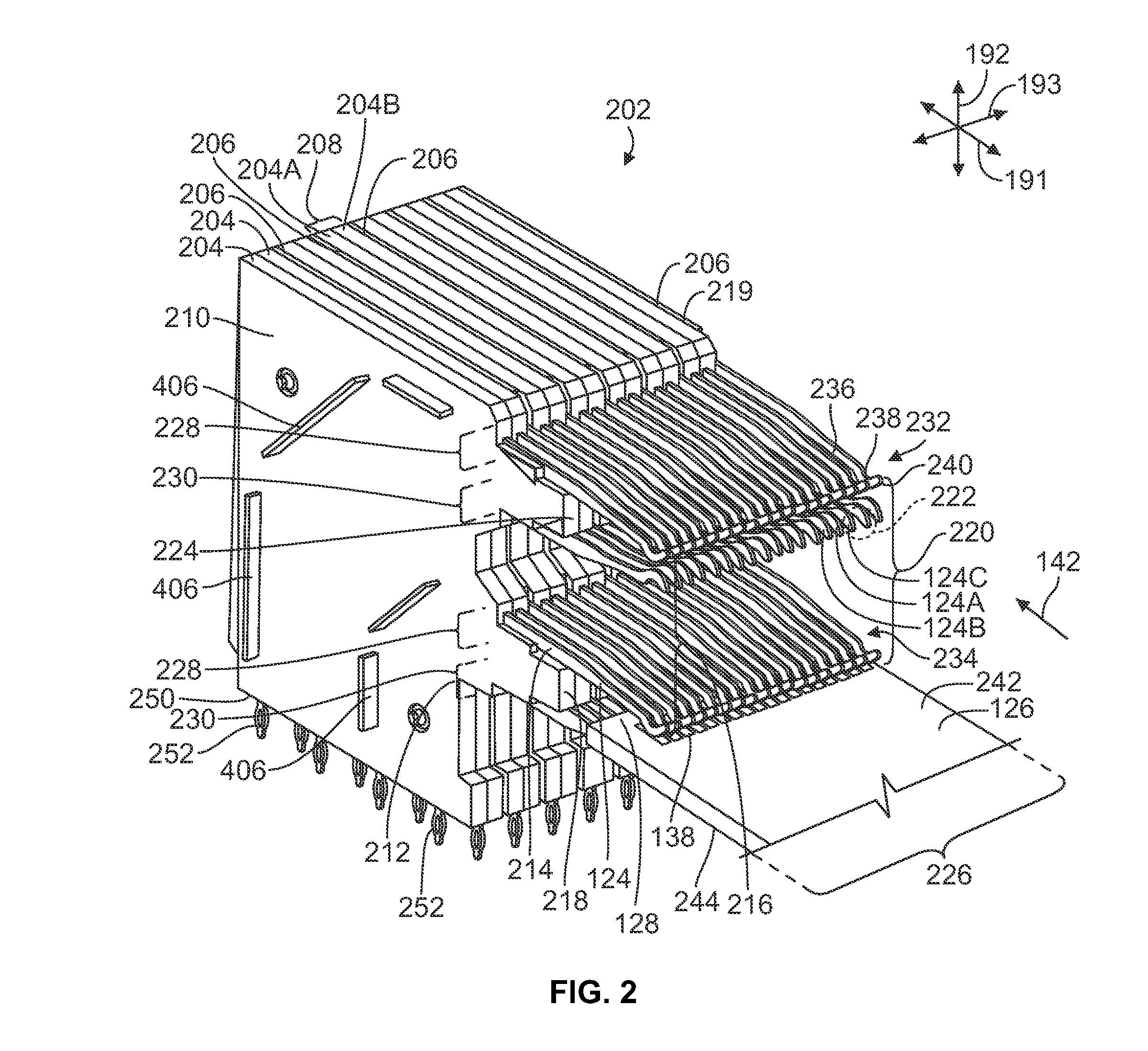 Electrical connector having reduced contact spacing