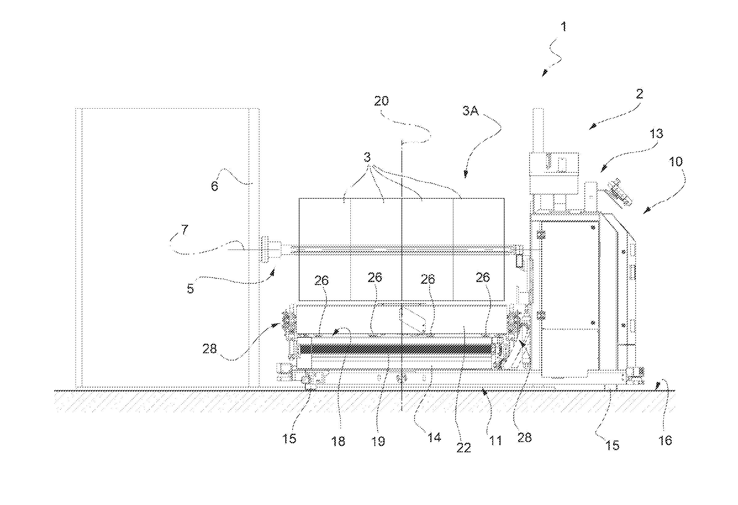 Method and machine for discharging a roll of tape from a winding spindle