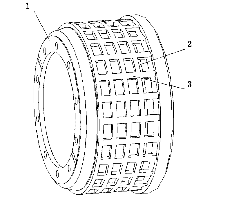 Automobile brake drum with latticed stiffeners
