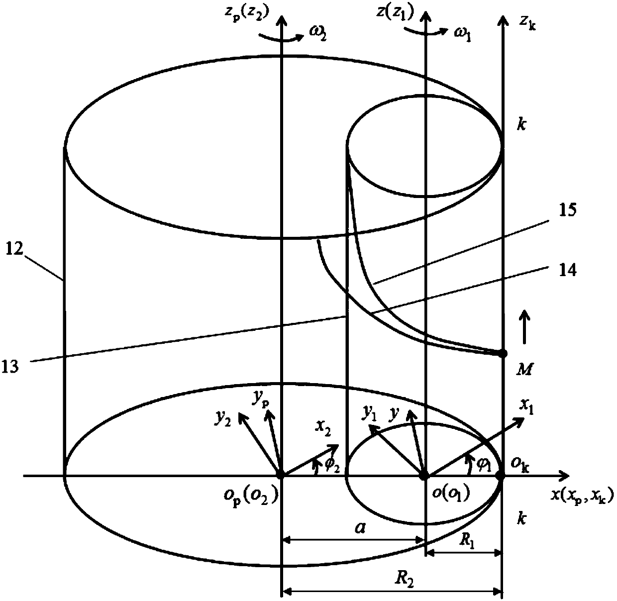 Flat-convex engaged pure rolling mechanism for inside engaging transmission of parallel shafts
