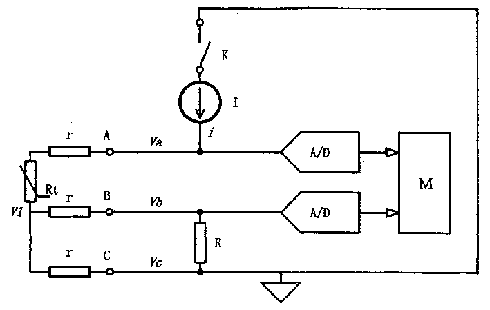 Error compensation method of thermal resistance measurement by using multifunctional analogue signal circuit