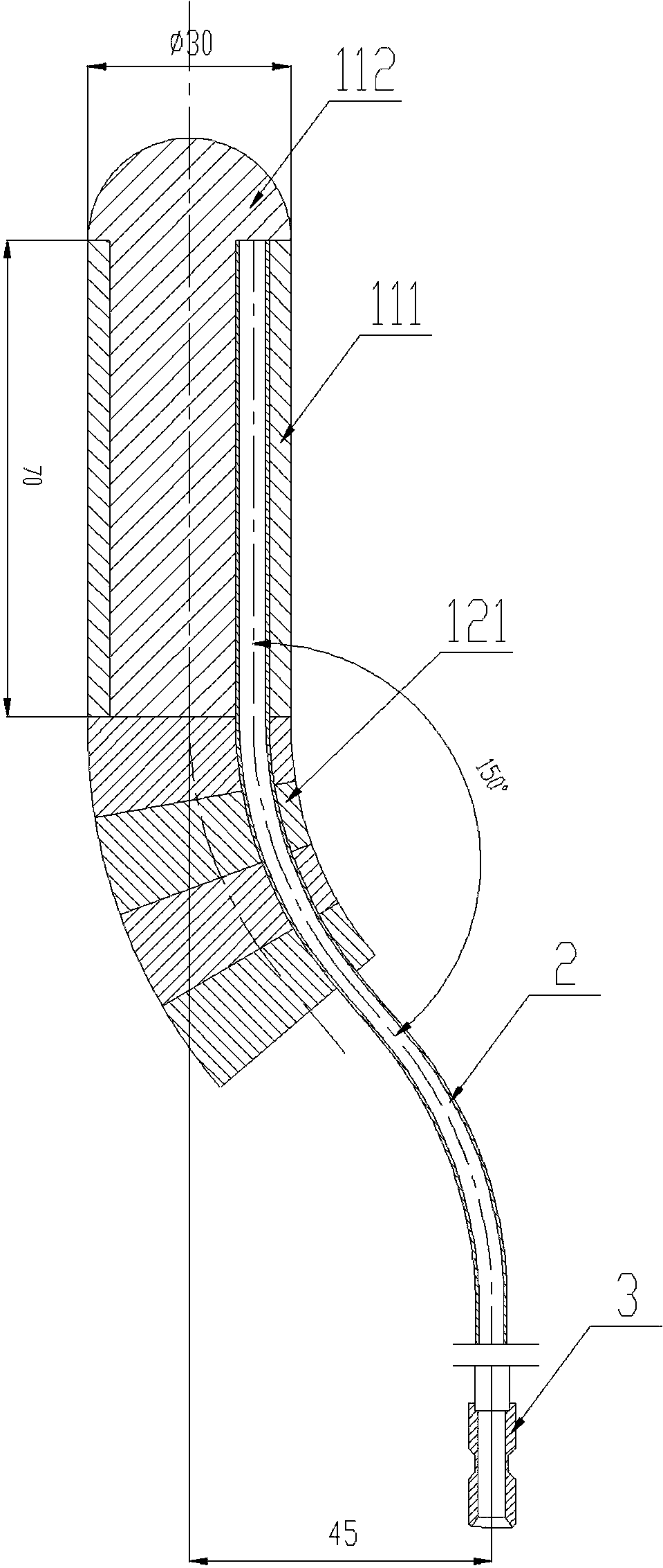 Source applicator for anal canal tumor radiotherapy