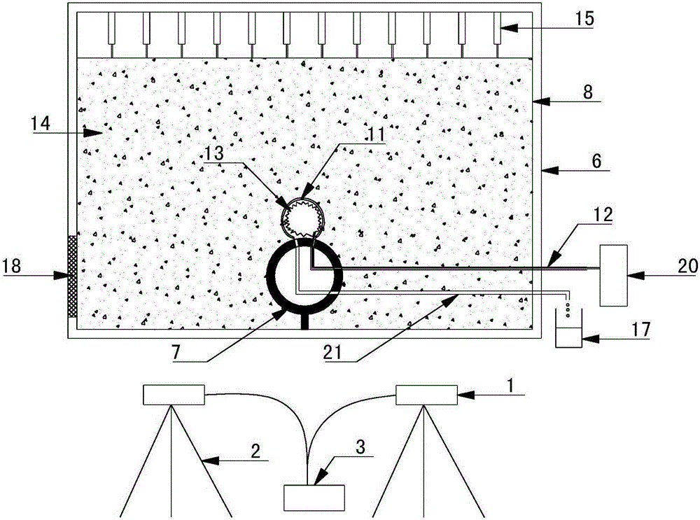 Testing device and method for simulating ground loss triggered by subway shield tunnel stratum cavity