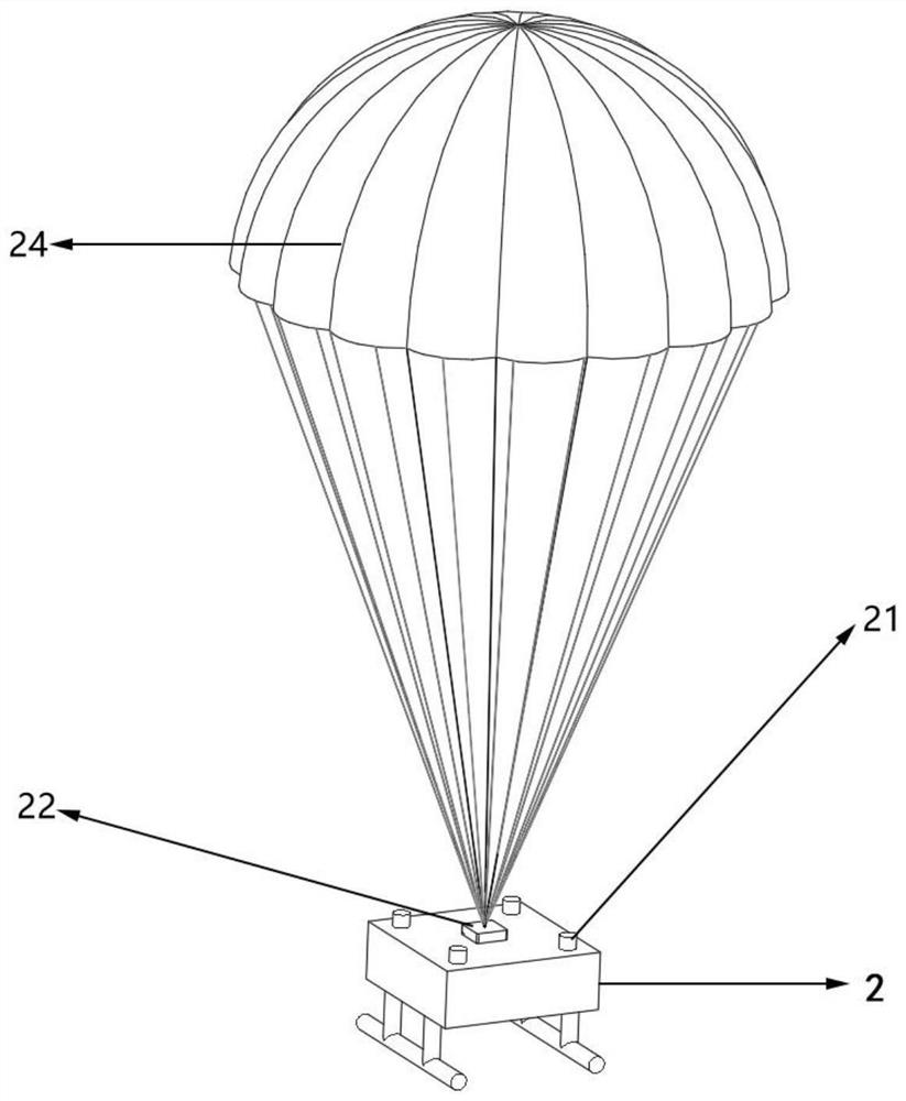 Separating type parachute landing emergency escape system for eVTOL manned unmanned aerial vehicle