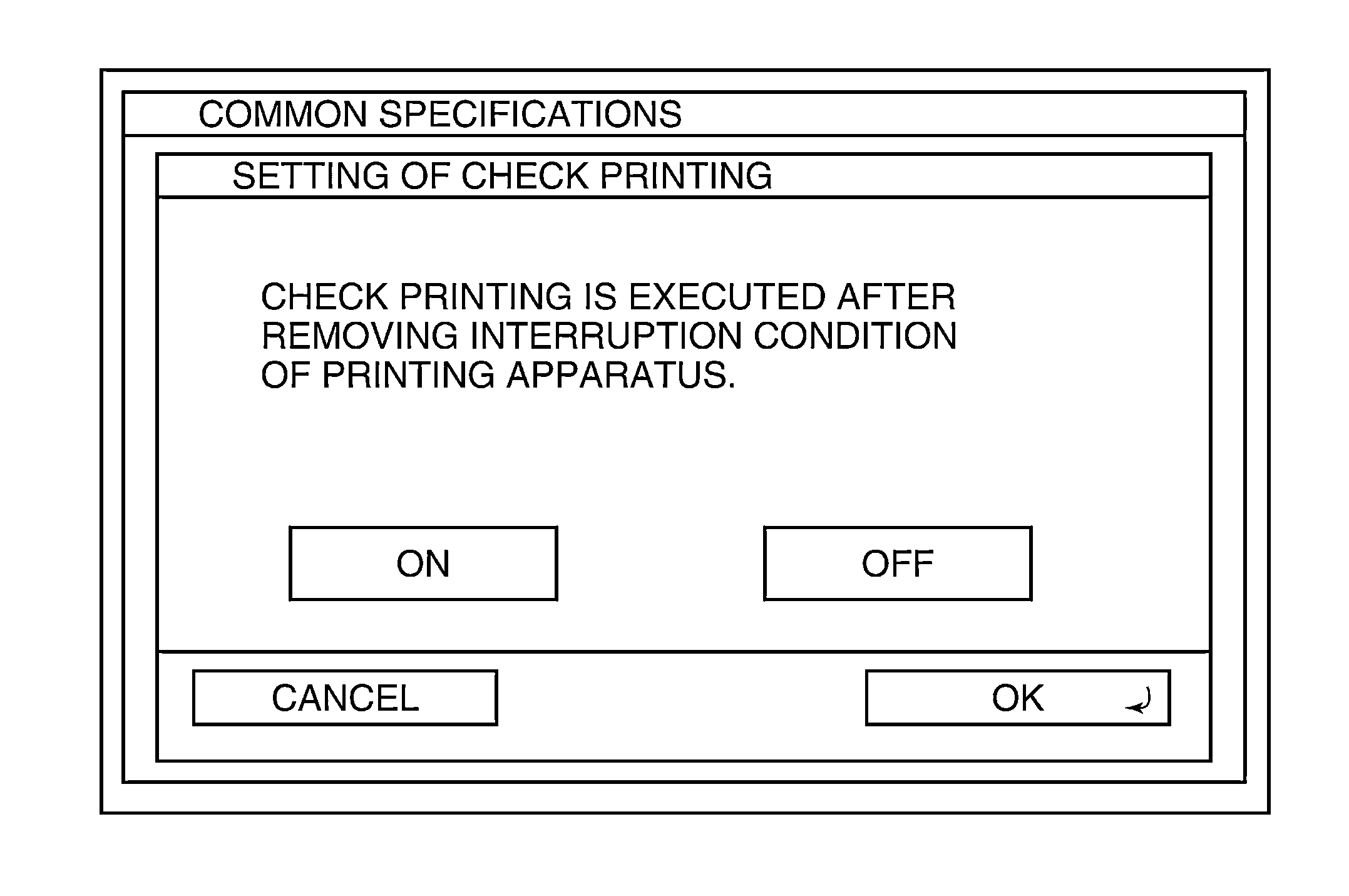 Printing apparatus and control method of executing check printing