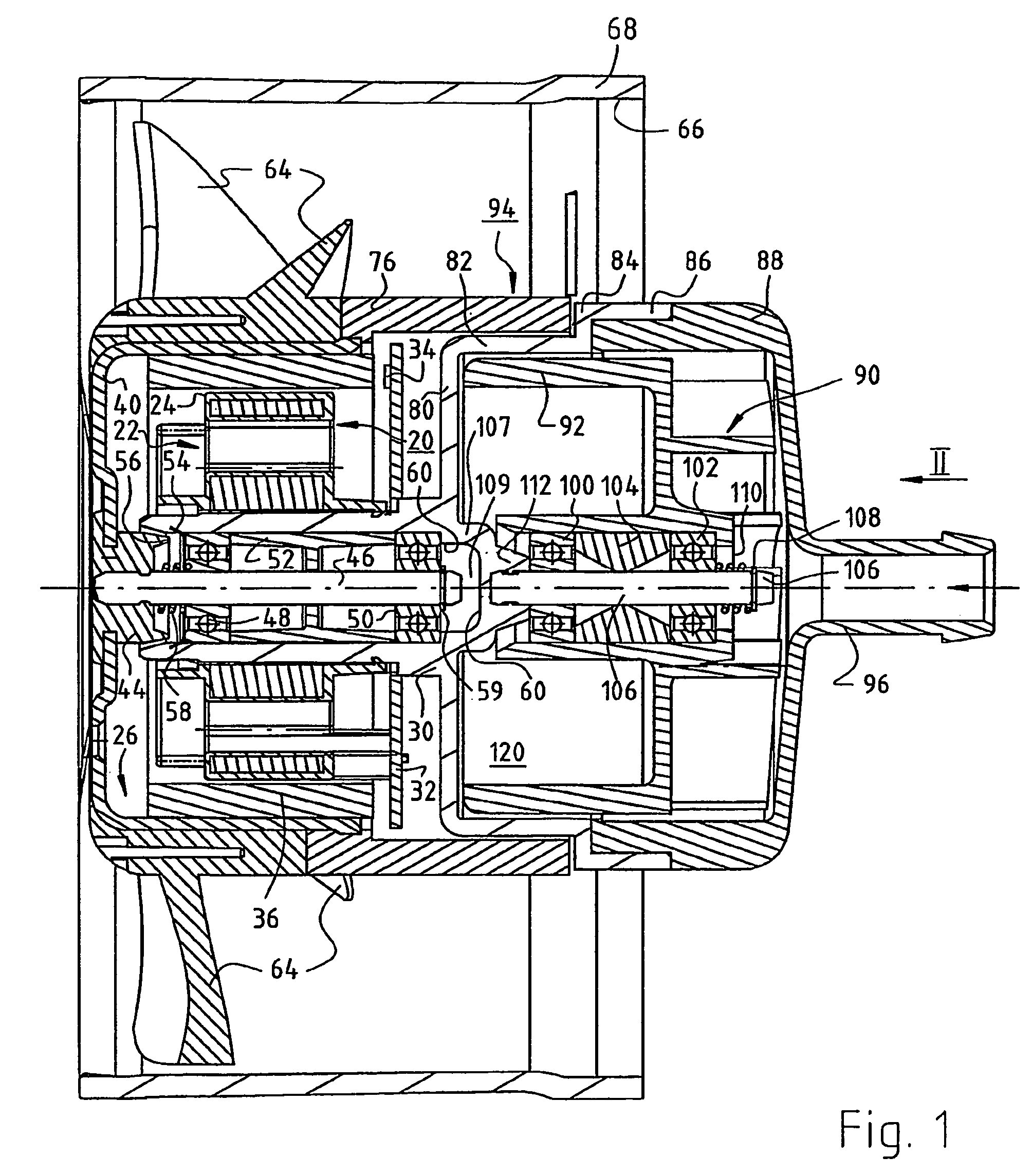 Arrangement with an electronically commutated external rotor motor