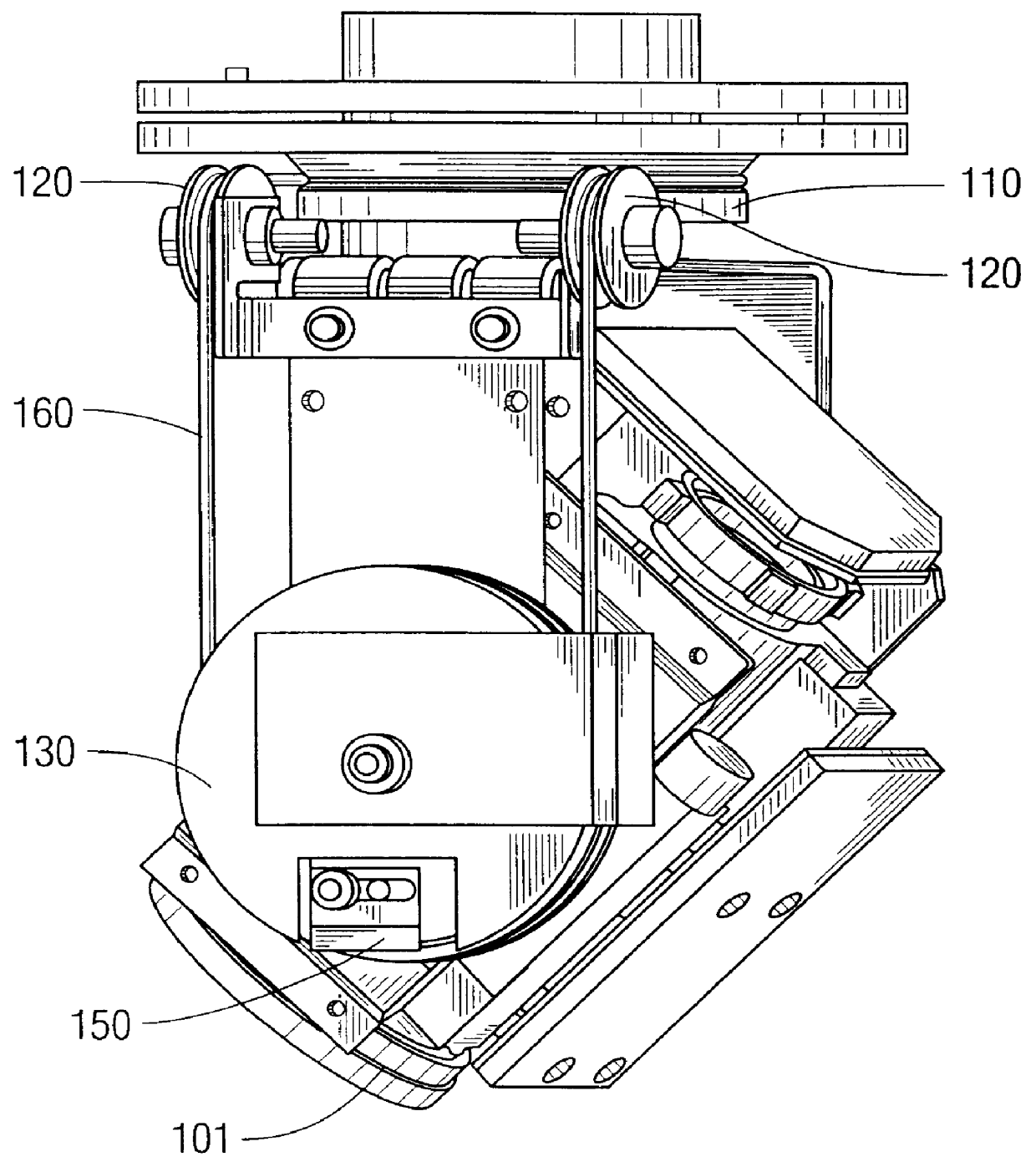 Positioning system for an observation device using a tensioned filament and locator ball