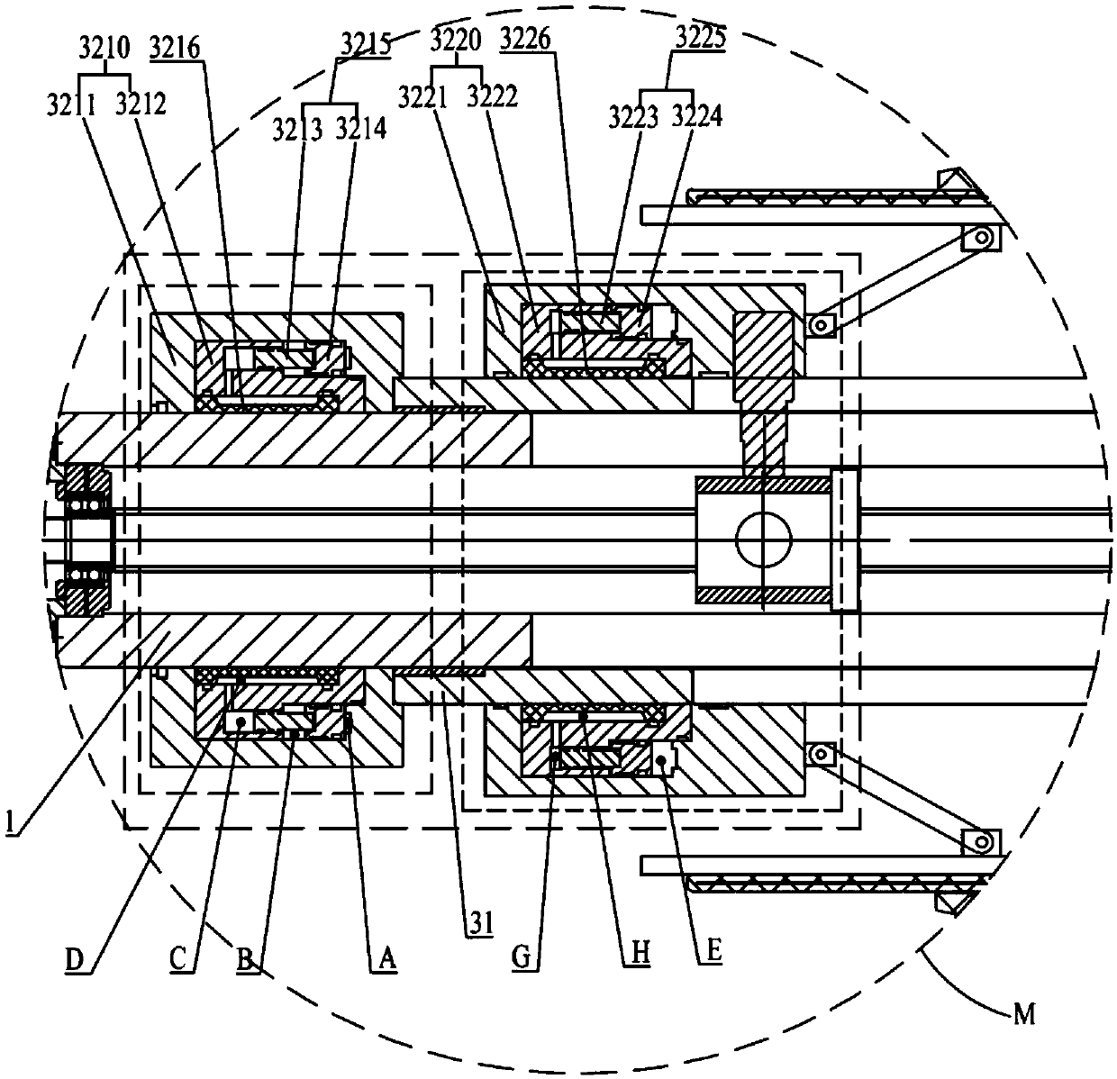 Tyre forming drum and tyre forming machine provided with same