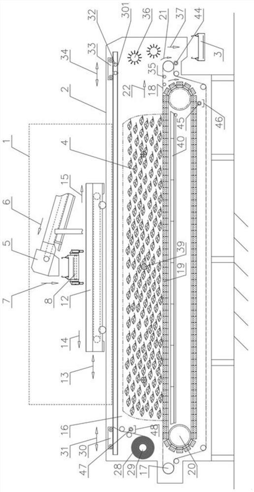Tea leaf pile fermentation device and method based on automatic splicing movable material bearing table