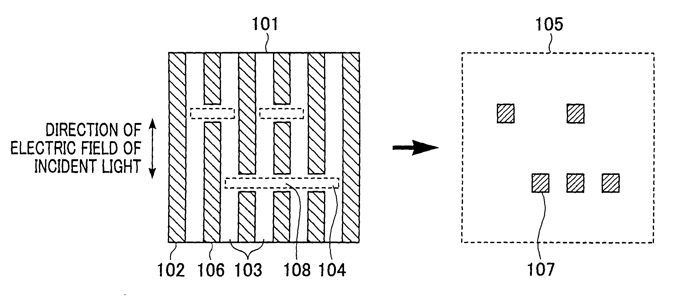 Near-field photomask, near-field exposure apparatus using the photomask, dot pattern forming method using the exposure apparatus, and device manufactured using the method
