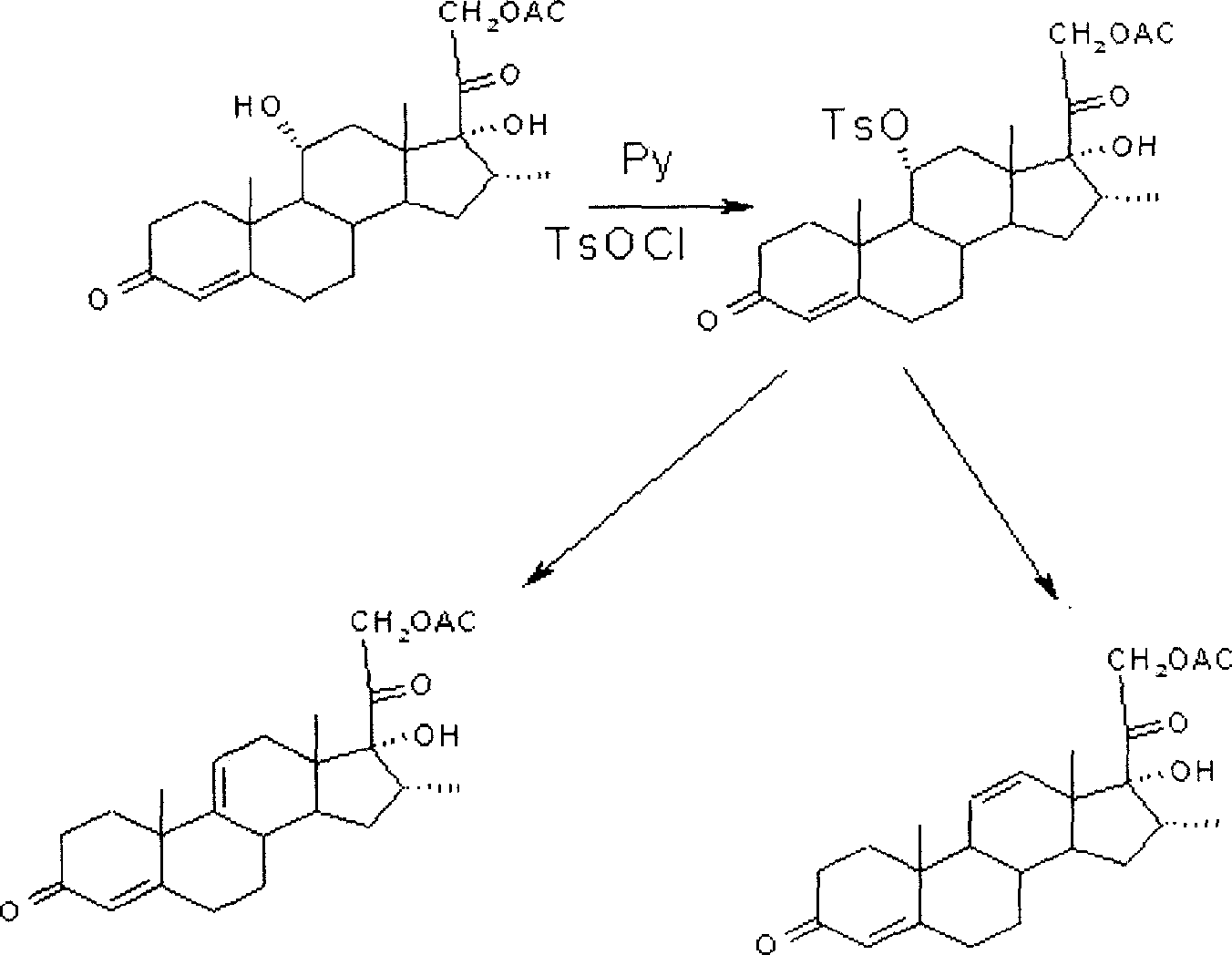 Synthesis process of a pregnane compound