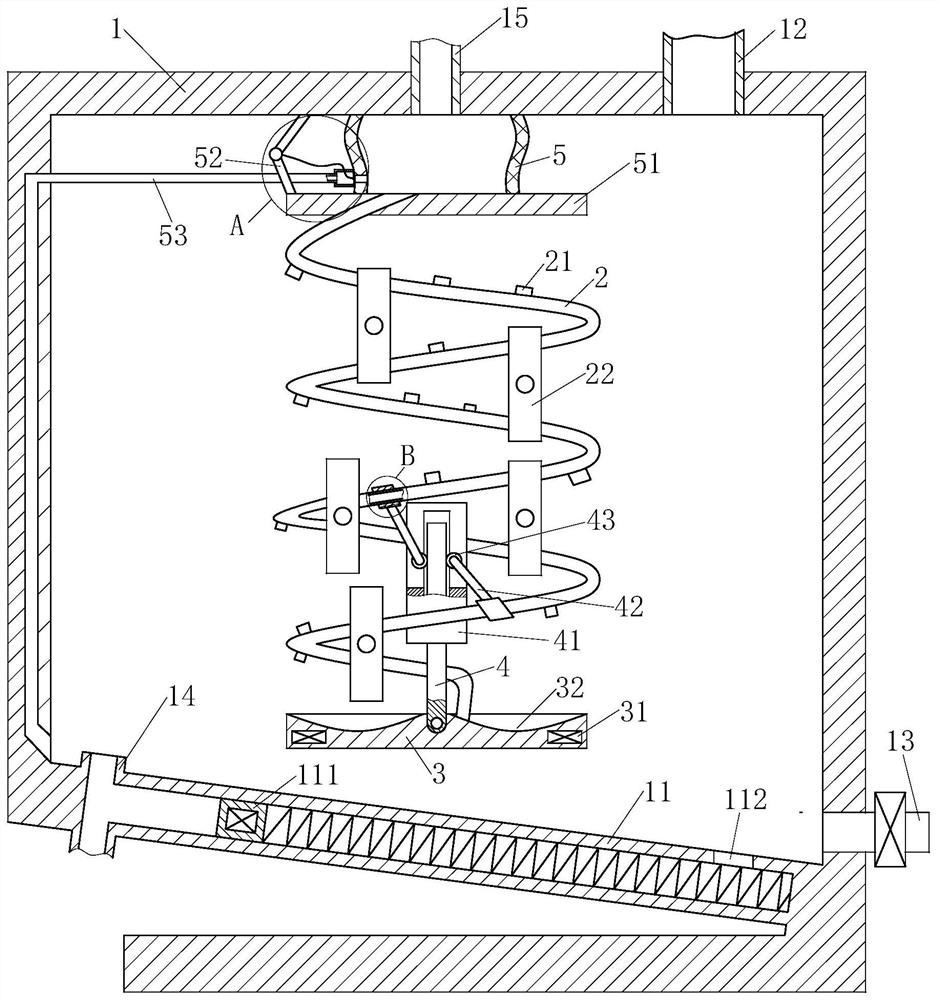 An industrial boiler waste gas dedusting device