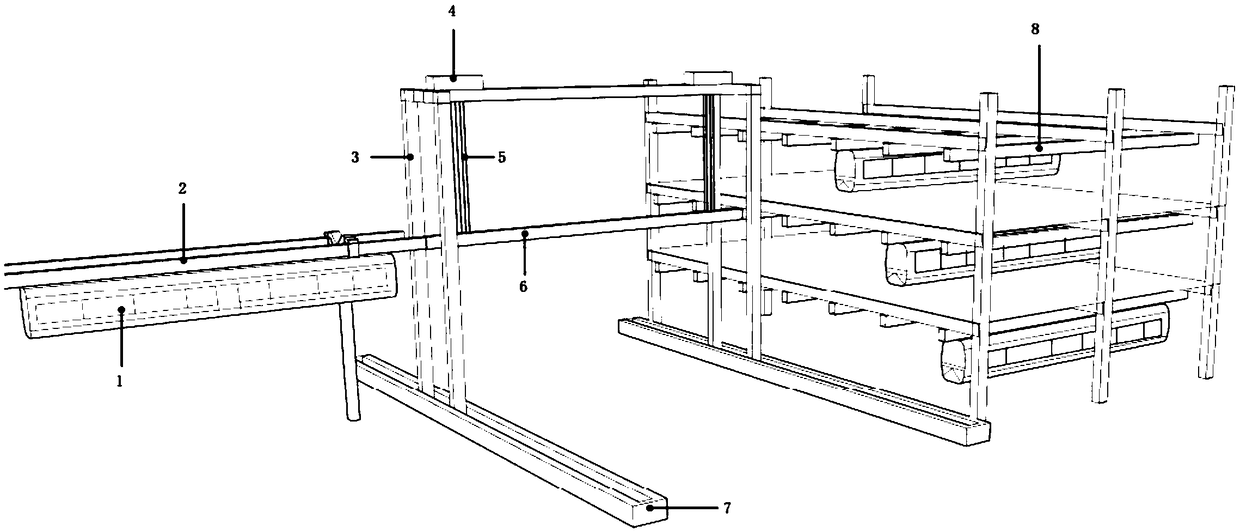 Suspended monorail-vehicle turnout-free three-dimensional parking system