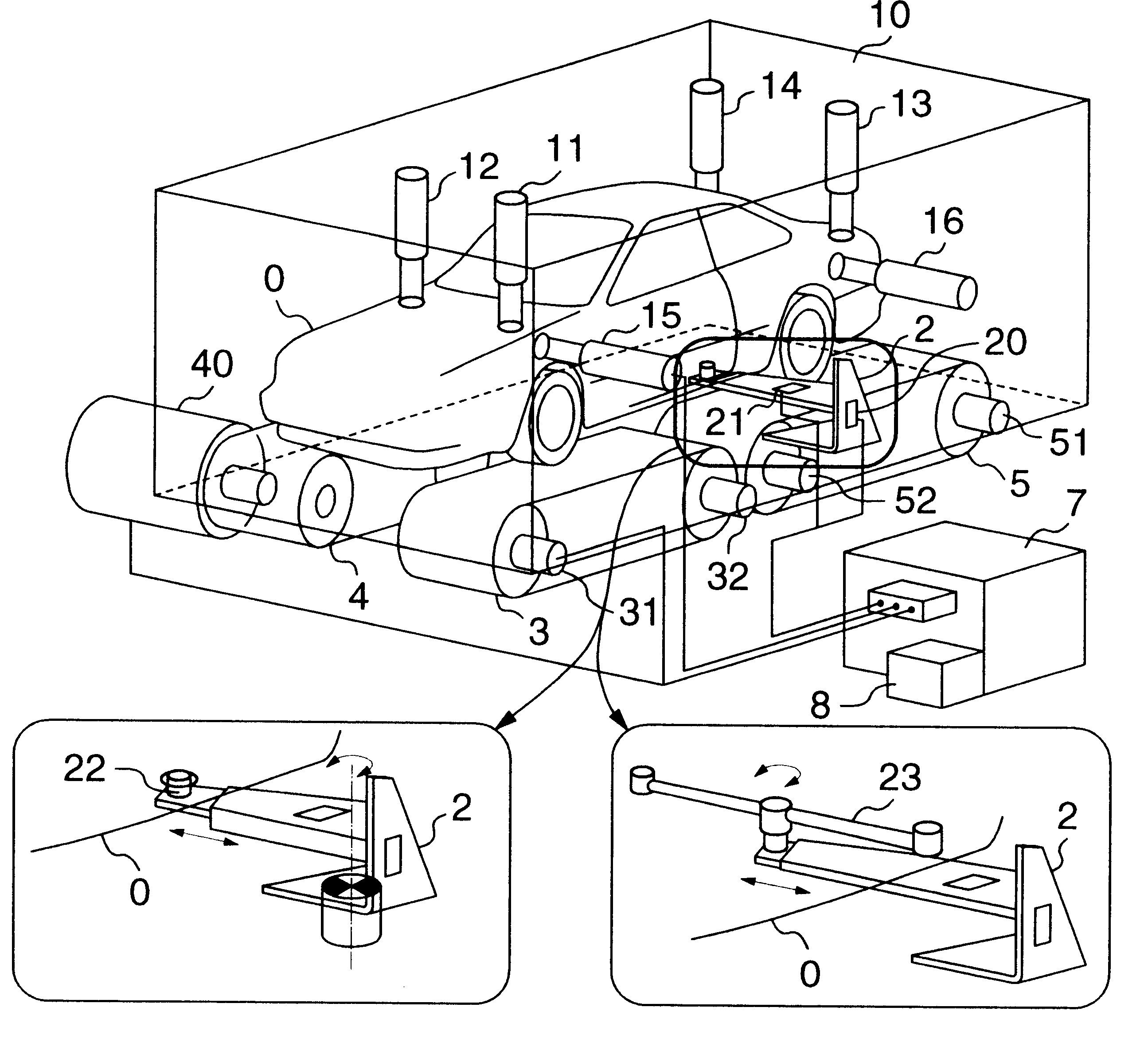 Apparatus for the method of testing vehicle