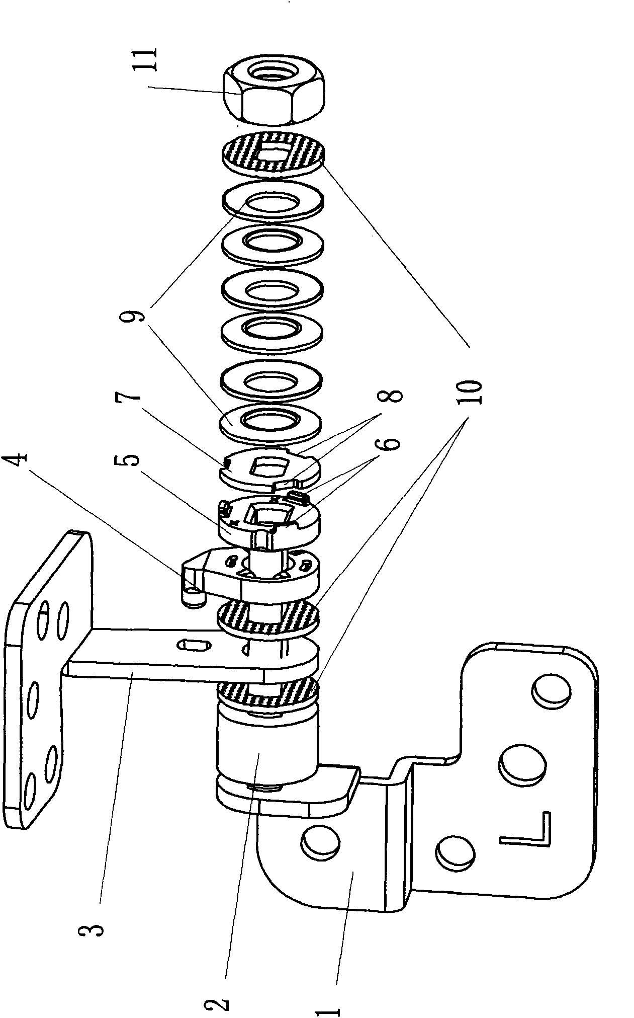 Revolving shaft with muffling cam