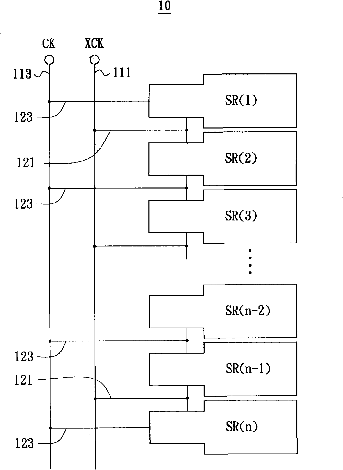 Layout structure for shift buffer circuit
