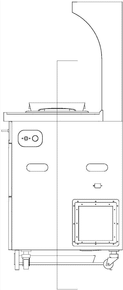 Hot water cleaning structure of integrated stove range hood
