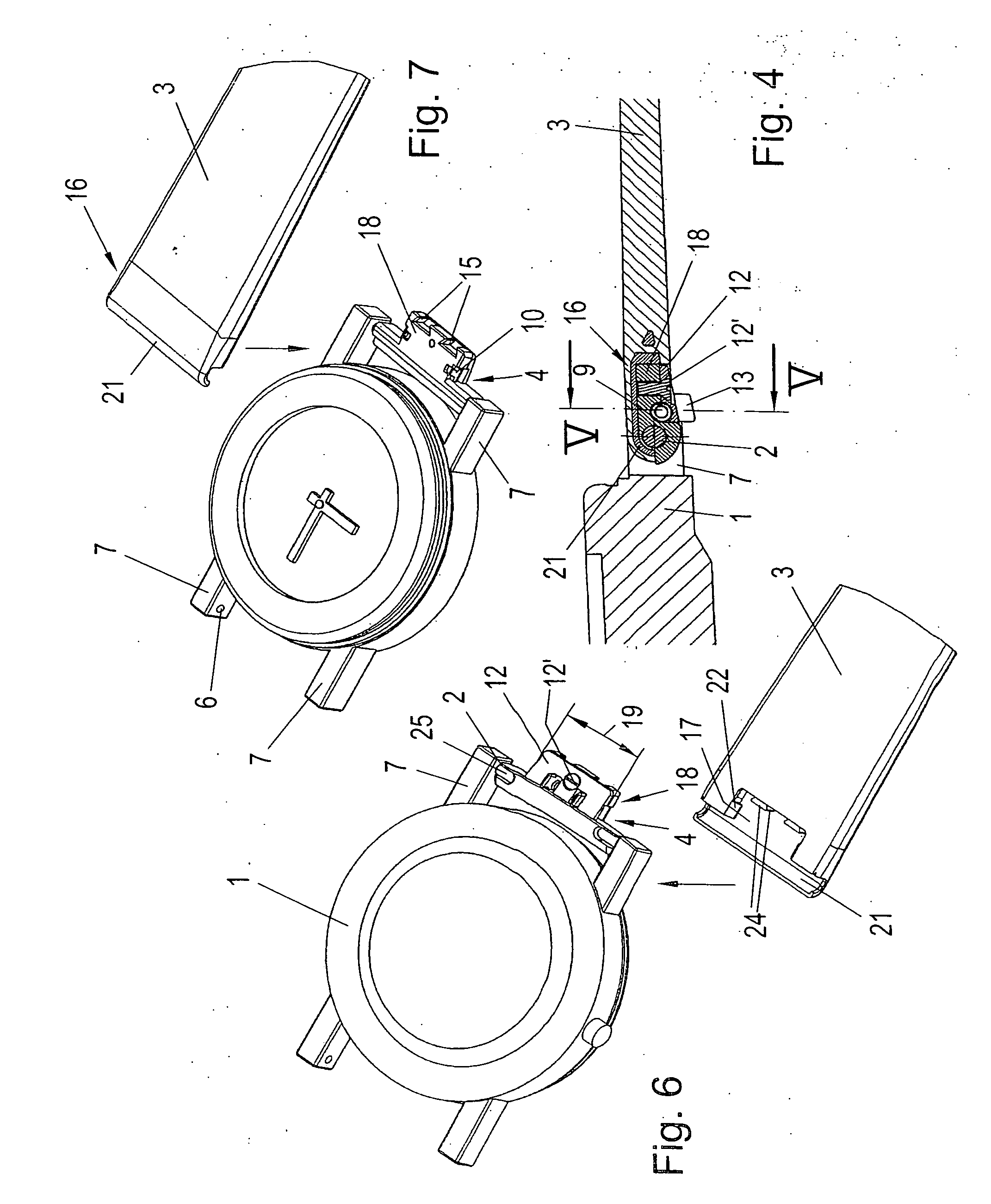 Device for the connection of an end part of a band to a stationary part
