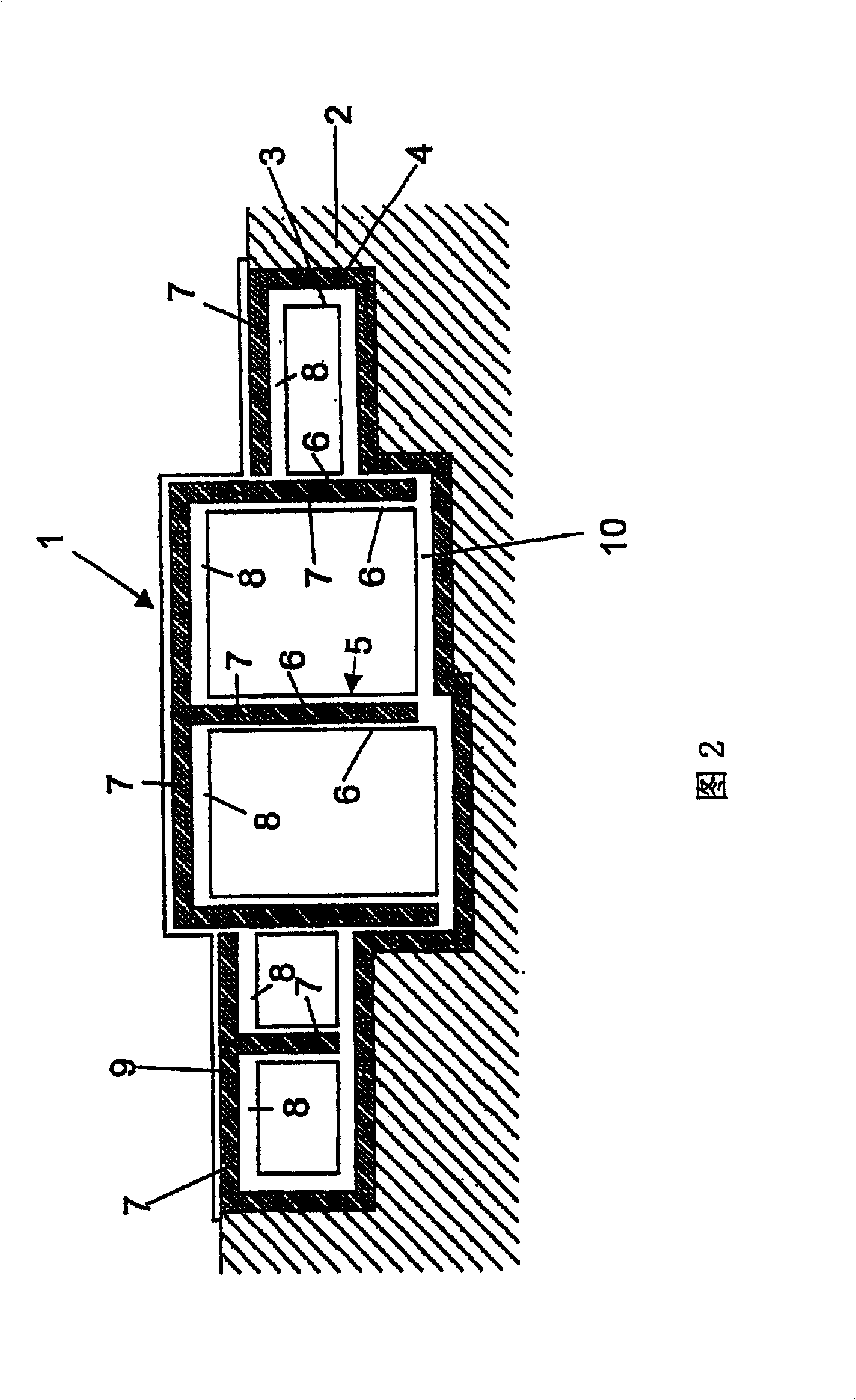 Construction for buildings protected against radiation