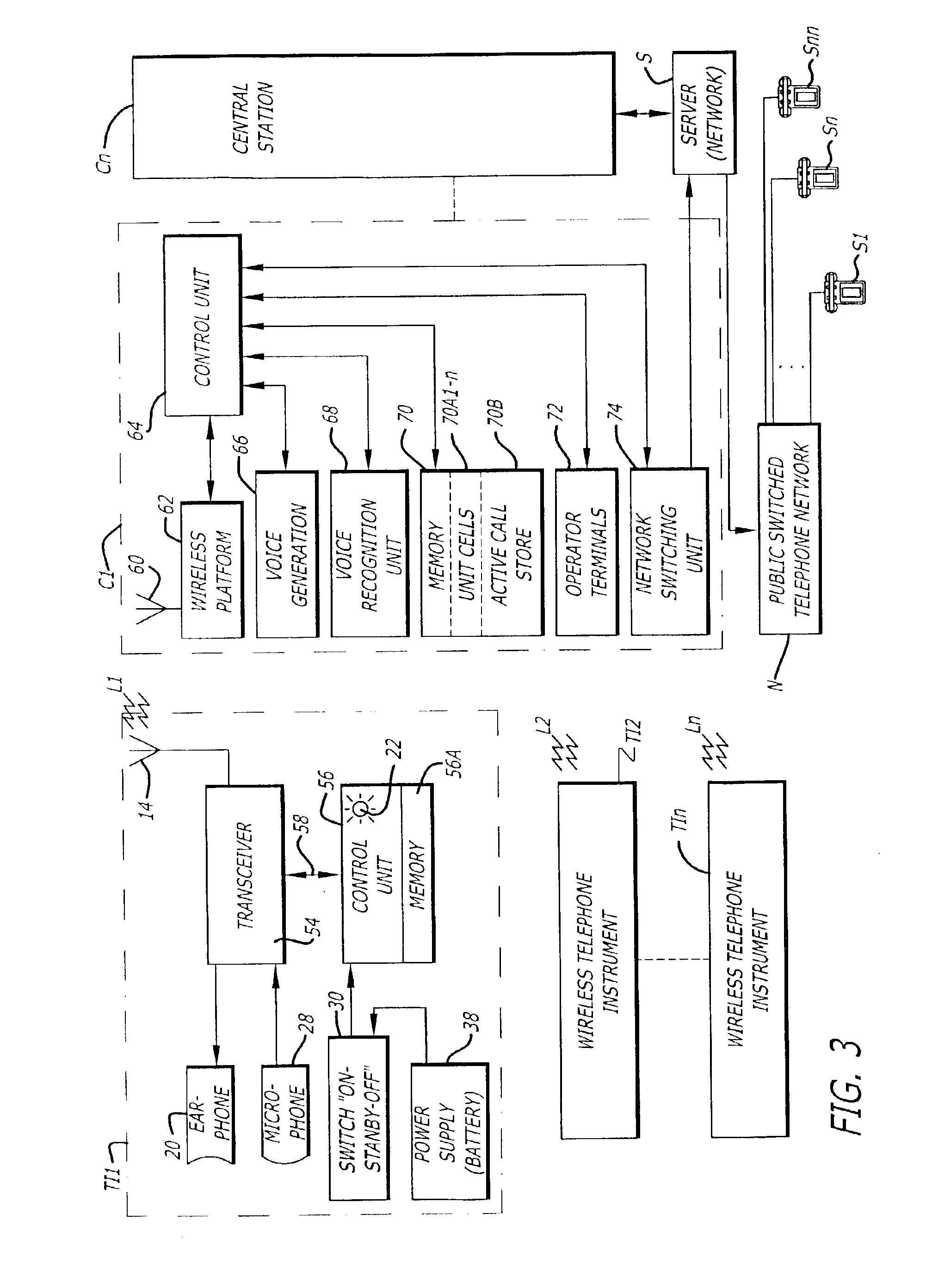 Wireless telephone system with discardable keyless instruments