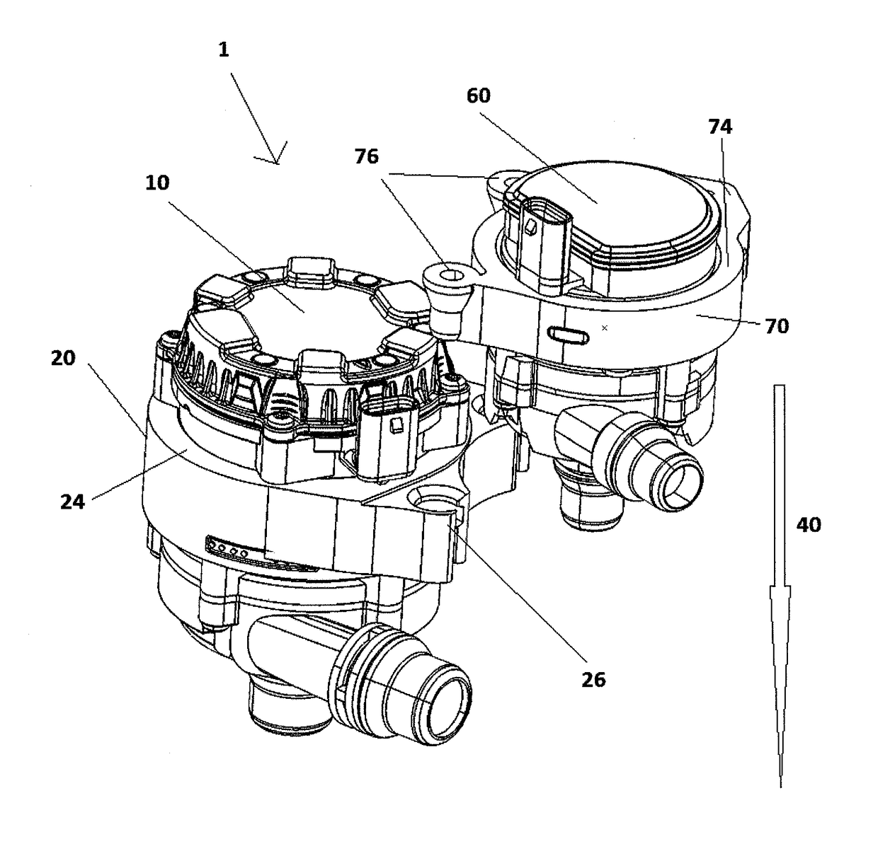 Apparatus for regulating at least one fluid flow in a vehicle