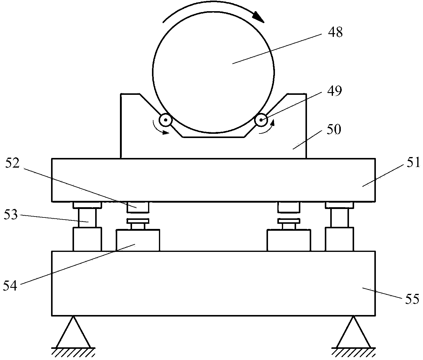 Mass and mass center measuring device for guided missile in irregular shape