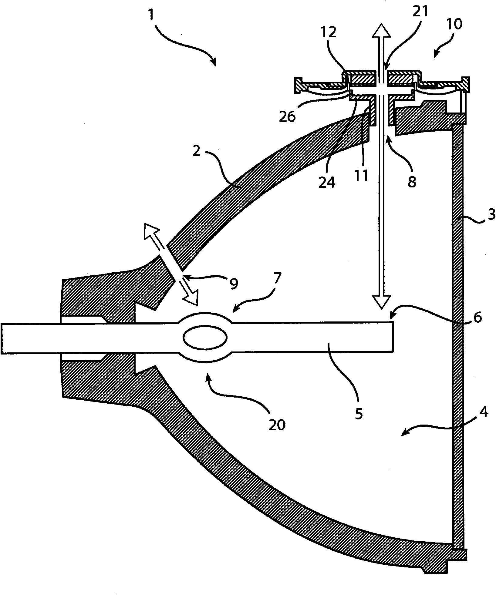 Cooling device utilizing internal synthetic jets