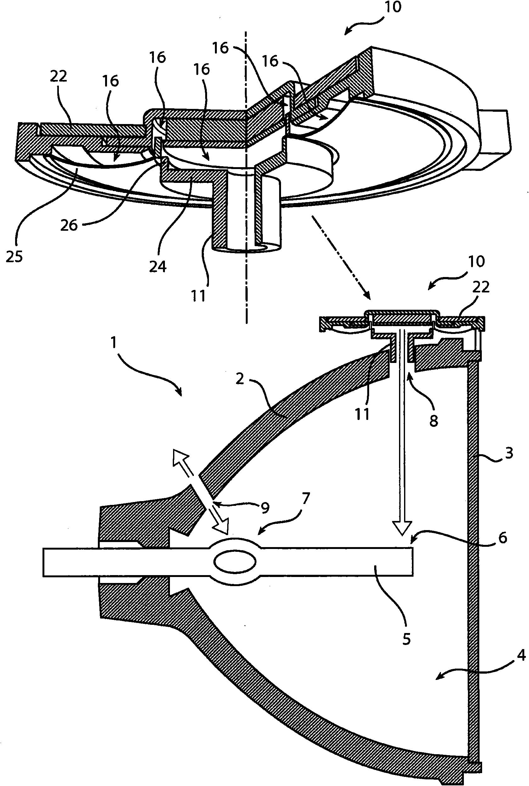 Cooling device utilizing internal synthetic jets