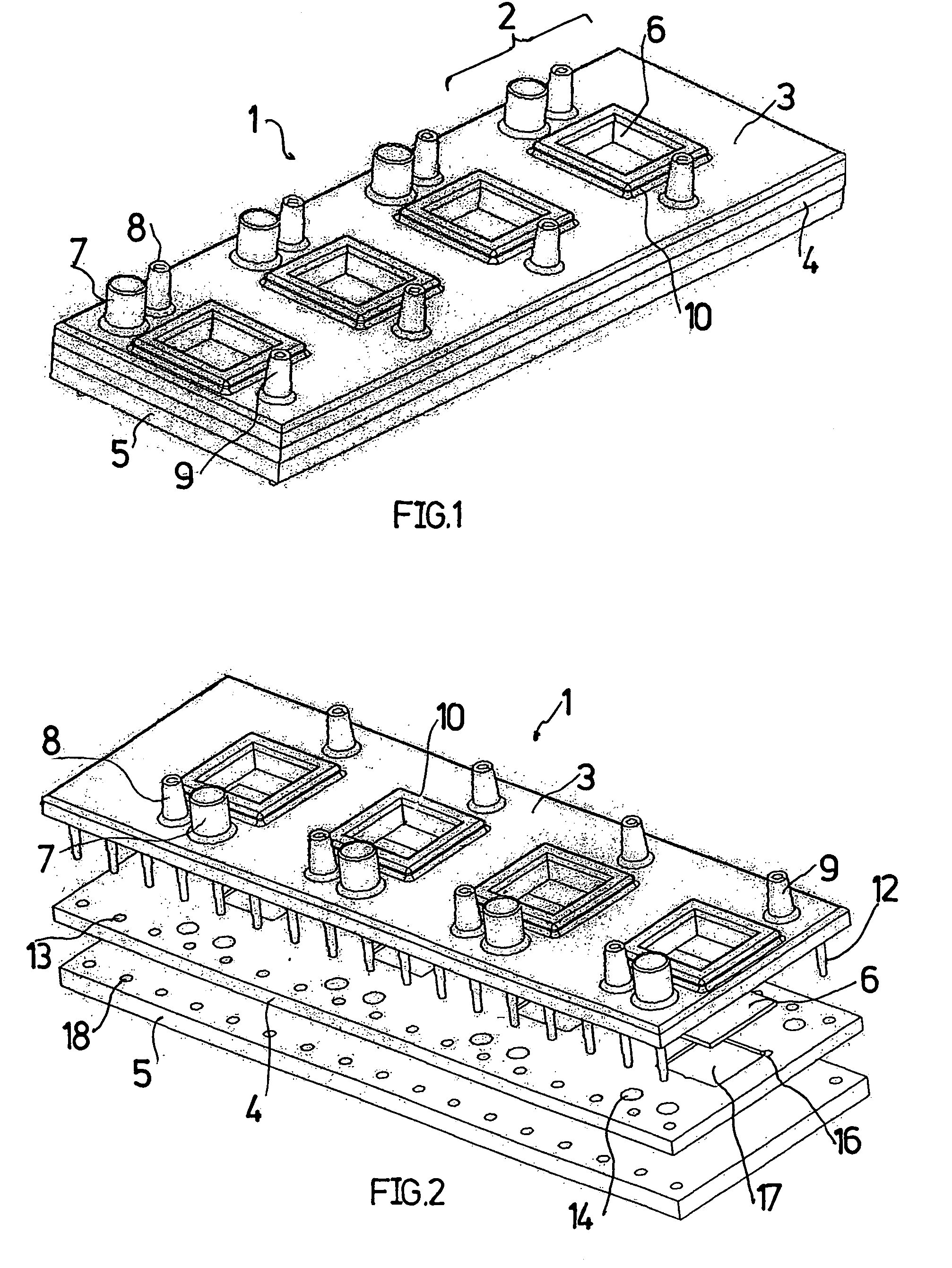 Flow cell consisting of layer and connection means