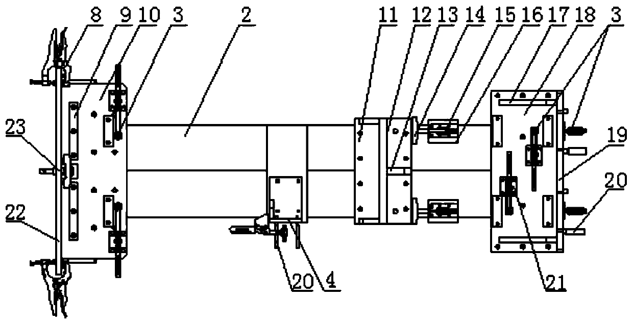 Positioning equipment for assembling hoisting beam left bracket