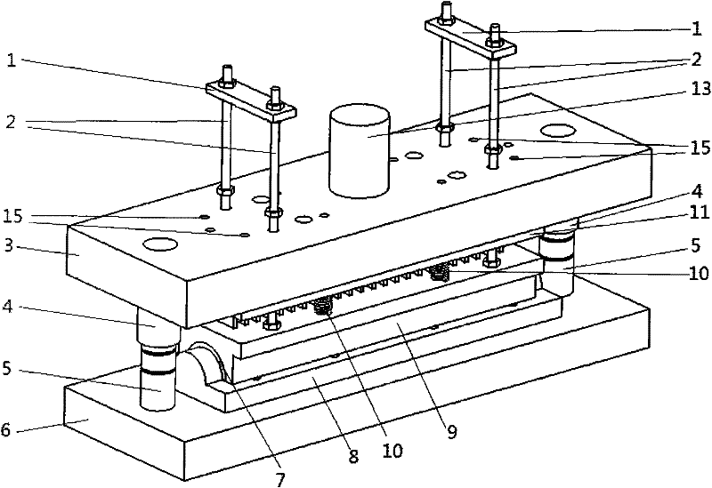 Hydraulic oil radiator mainboard stamping die and using method thereof
