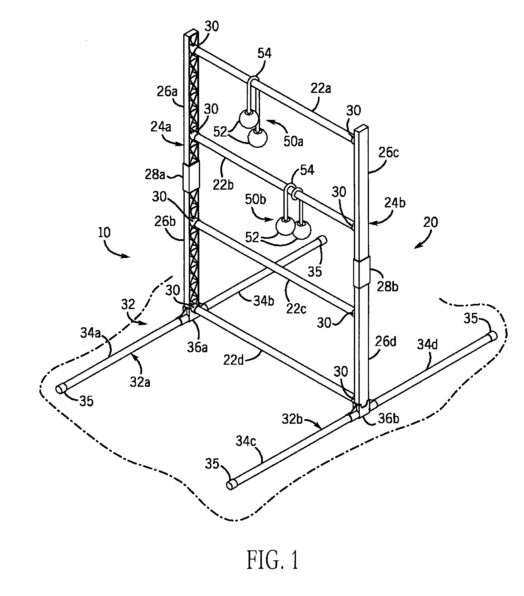 Equipment system for use in a ball throwing game