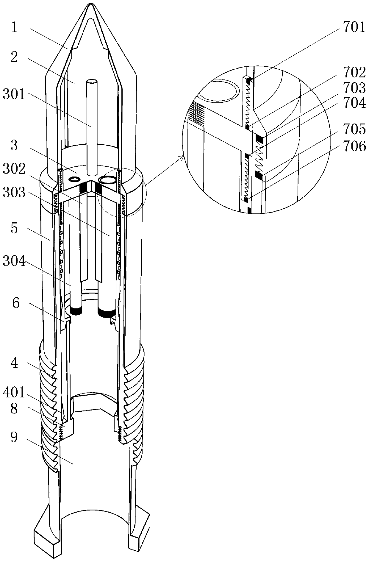 Device for measuring outer side soil pressure of shield tunnel