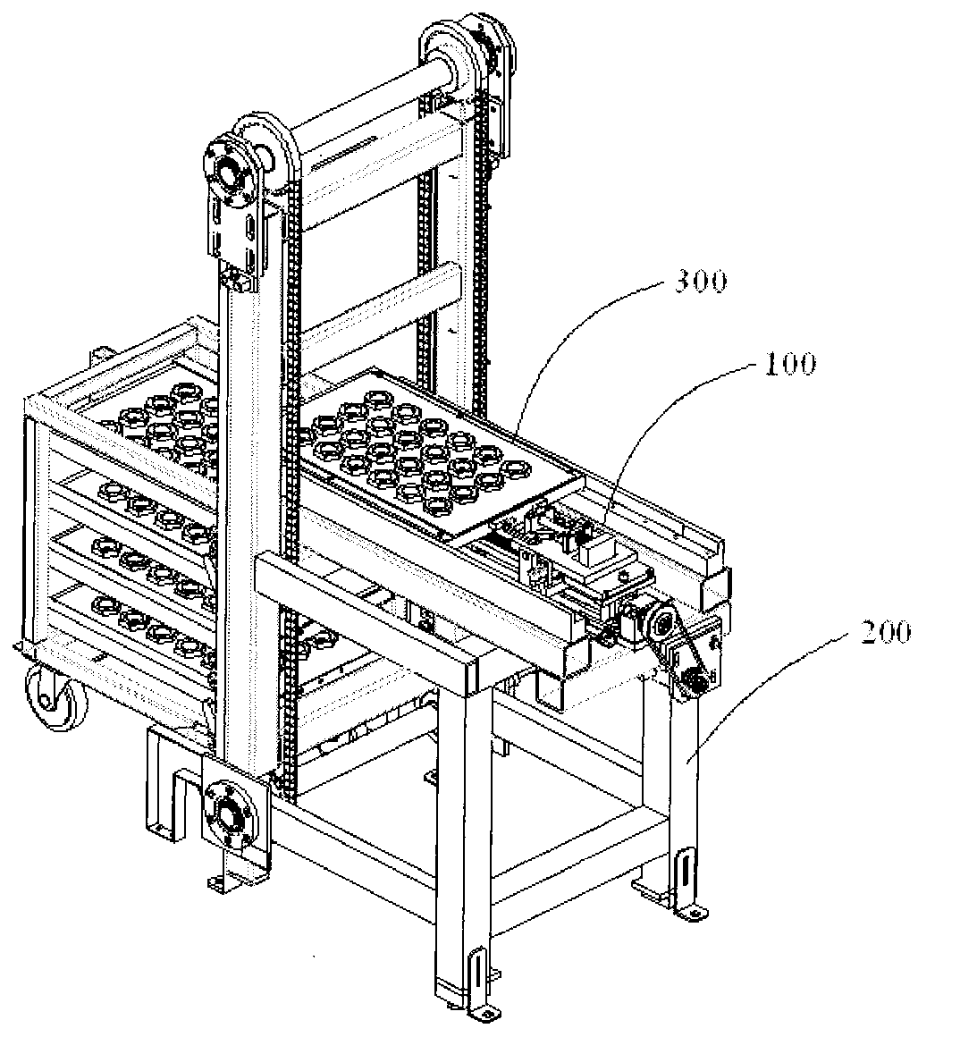 Drawer bin purely mechanical type capturing location device
