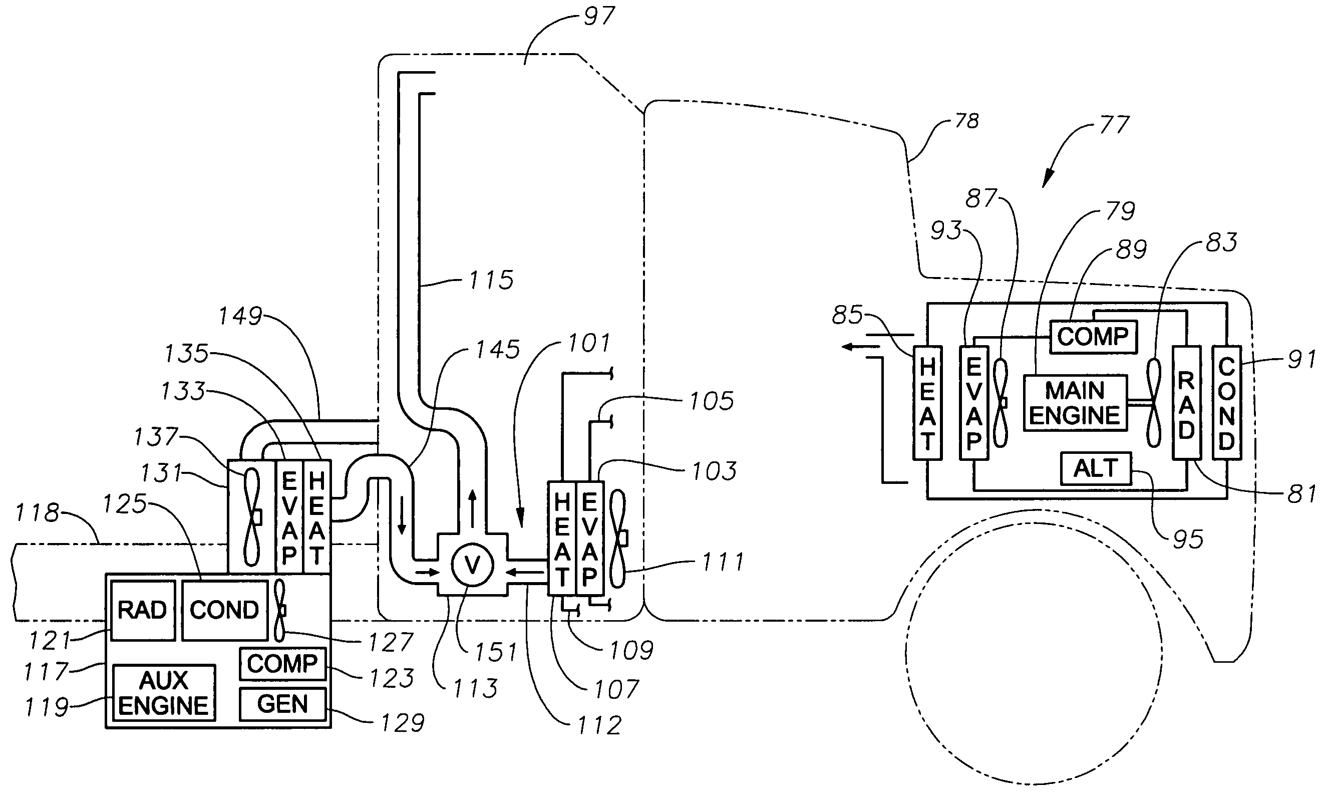 Vehicle heating and cooling system