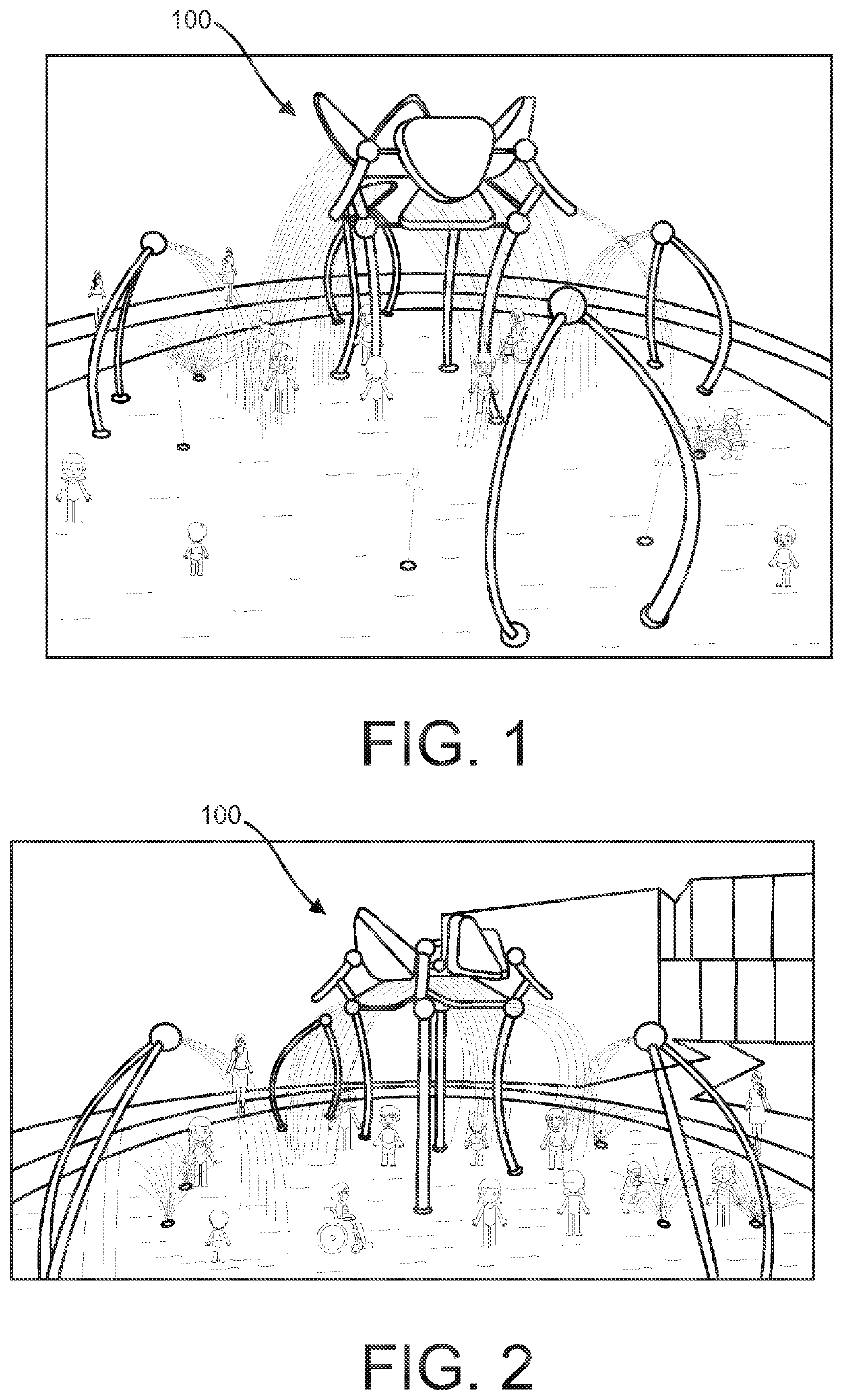 Water effect play units and structures