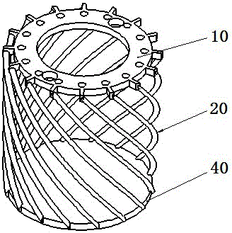 Spiral, twill electrolysis electrode head and preparation method of electrode head for electrolysis