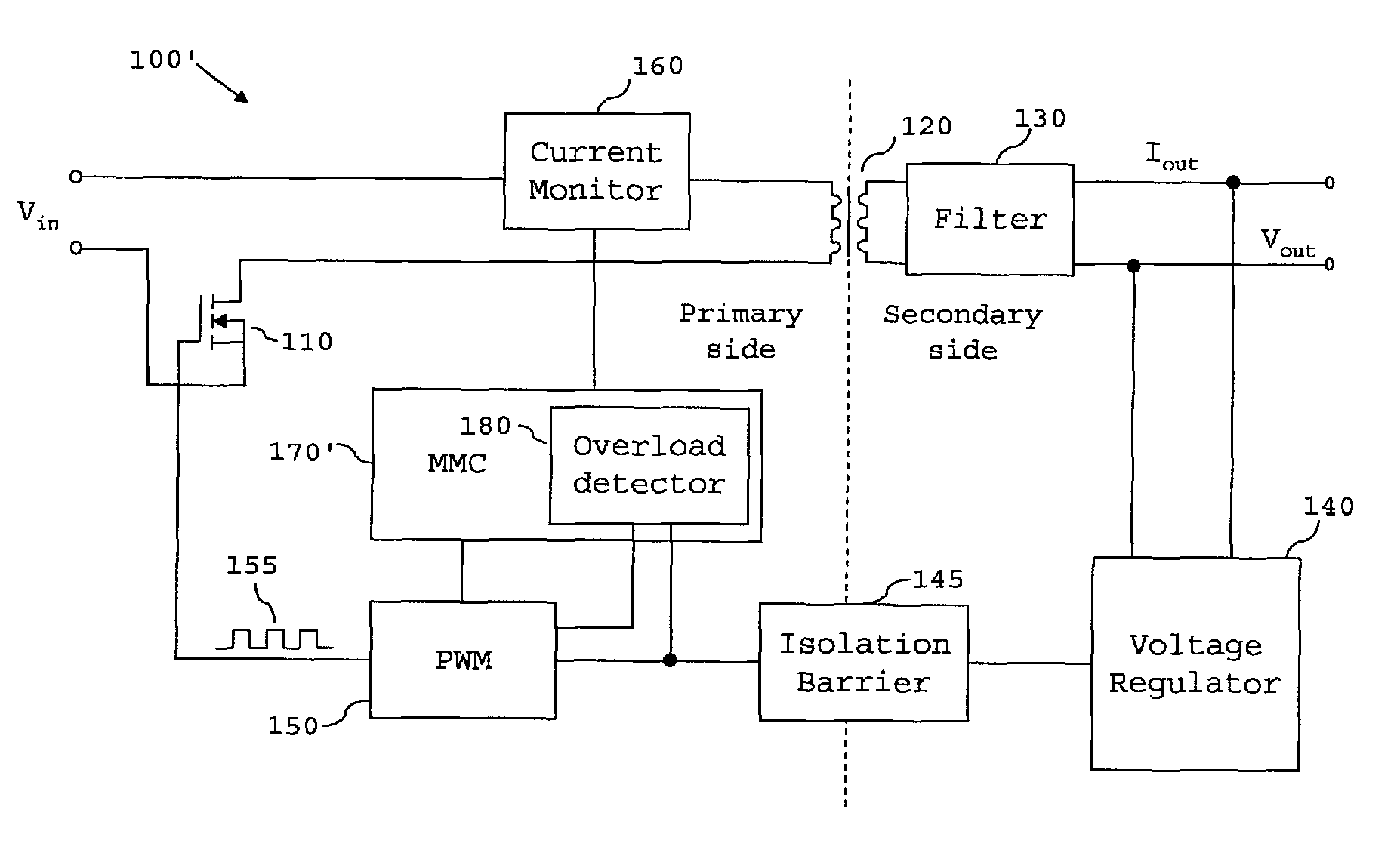 Overload detection in a switched mode power supply