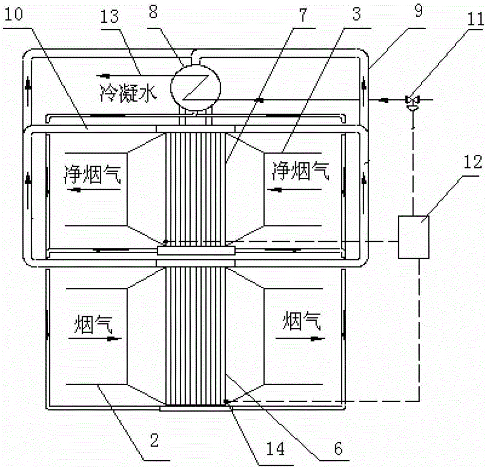 Natural circulation indirect flue gas reheater